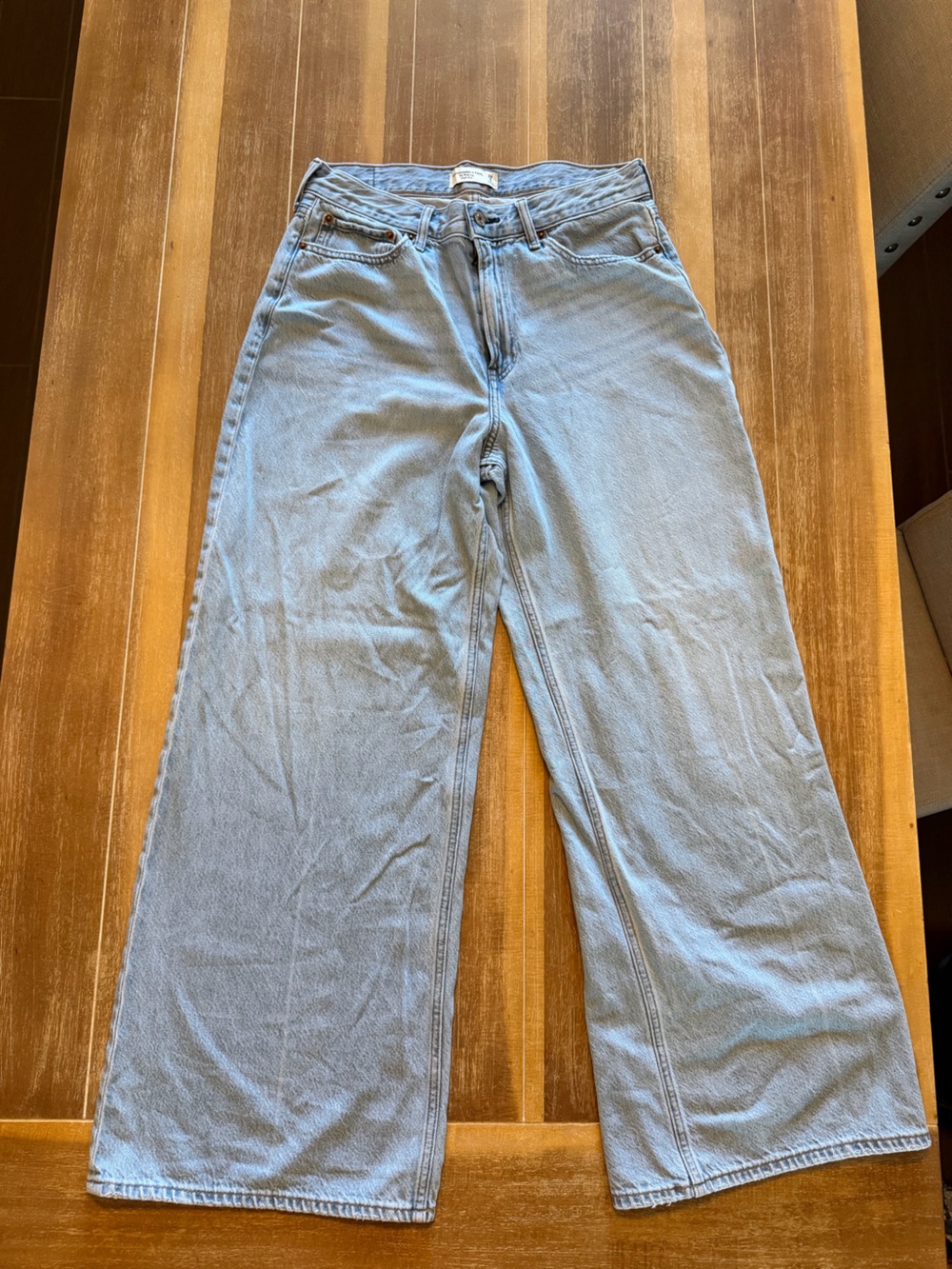 Abercrombie & Fitch Light Blue Wide-Leg Jogger Pants